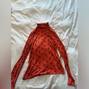 Unique Vintage Pumpkin Turtle Neck Shirt